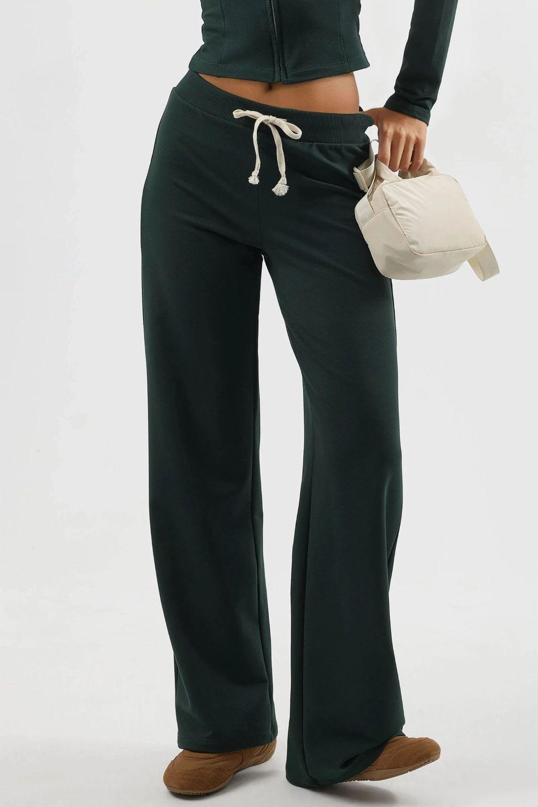 Straight Leg Sweatpants with Drawstring by BUSEM