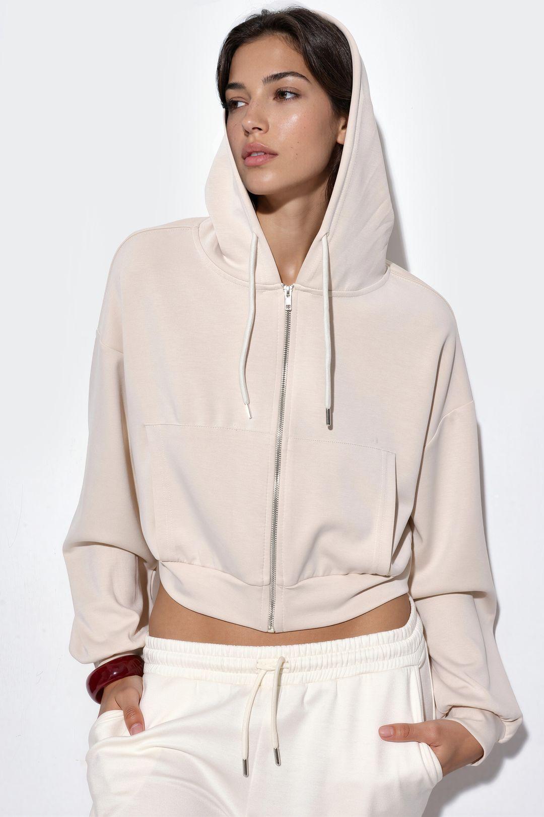 Women's Cropped Zip Hoodie by BUSEM