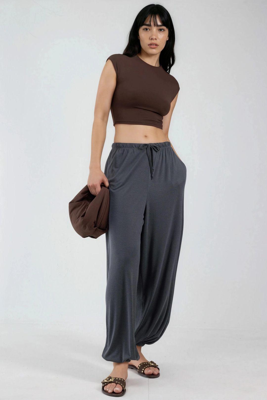 Women's Long Elastic Waist Jogger Pants by BUSEM