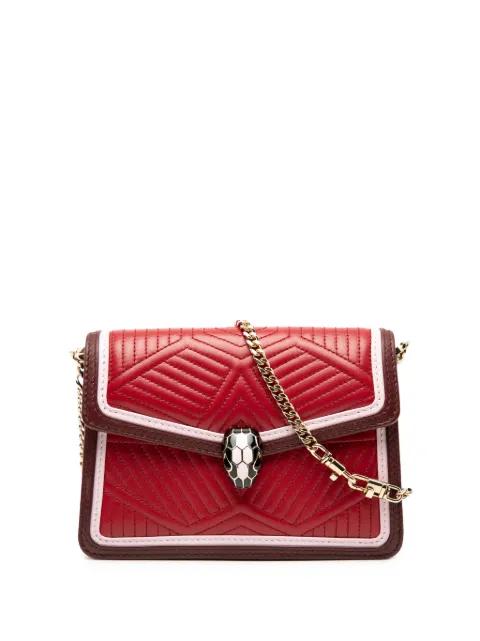 2010-2025 Mini Quilted Calfskin Diamond Blast Serpenti Forever crossbody bag by BVLGARI 