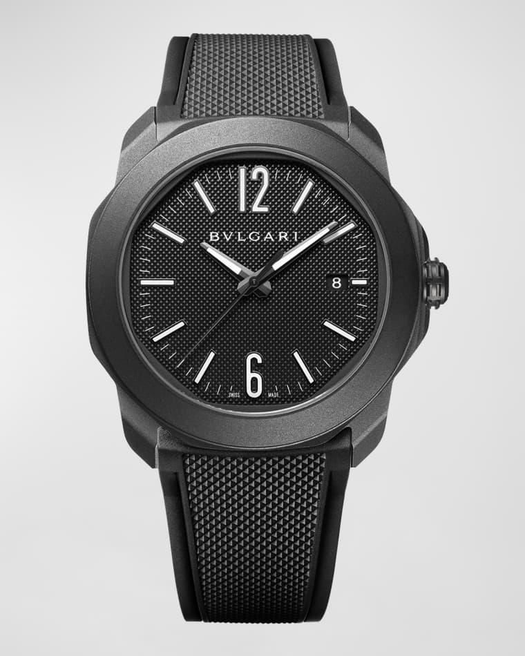 41mm Octo Roma Automatic Watch with Black Dial by BVLGARI