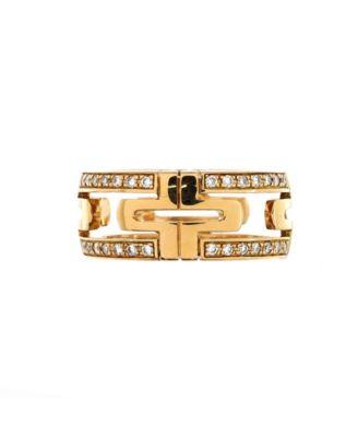 8mm Parentesi Band Ring 18K Gold and Diamonds by  BVLGARI