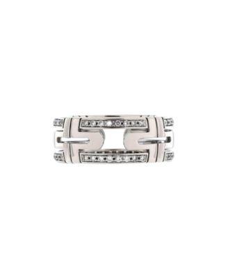 8mm Parentesi Band Ring 18K White Gold and Diamonds by  BVLGARI