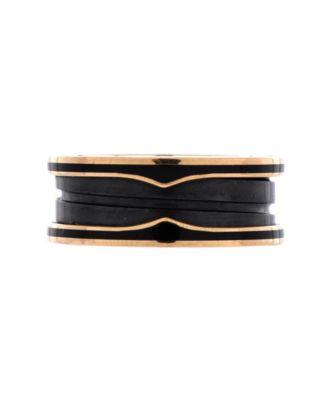 B.Zero1 Two Band Ring 18K Rose Gold and Matte Ceramic by  BVLGARI