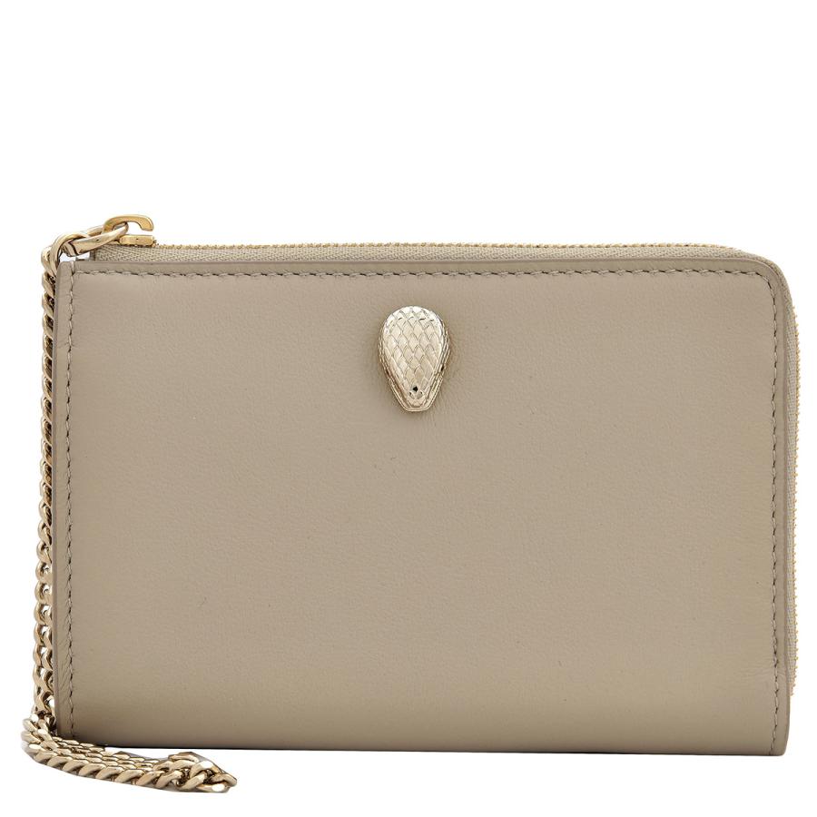 Bvlgari Ivory Serpenti Forever Zipped Leather Card Holder by BVLGARI