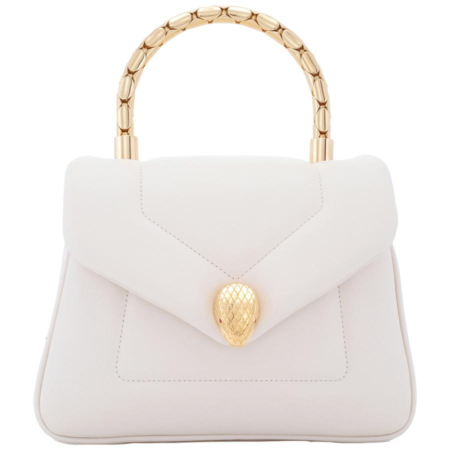 Bvlgari Ladies Serpenti Ivory Reverse Top Handle Handbag by BVLGARI