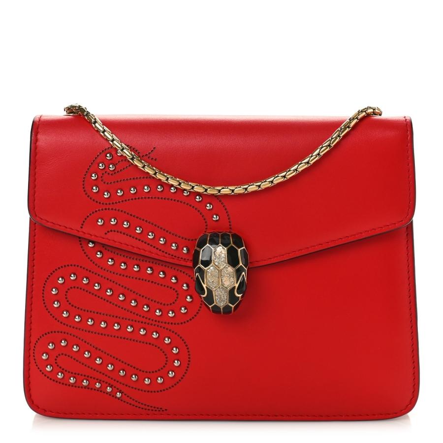 Bvlgari Serpenti Forever Studded Flap Shoulder Bag by BVLGARI