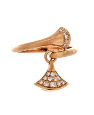 Divas' Dream Charm Ring 18K Rose Gold with Diamonds by  BVLGARI