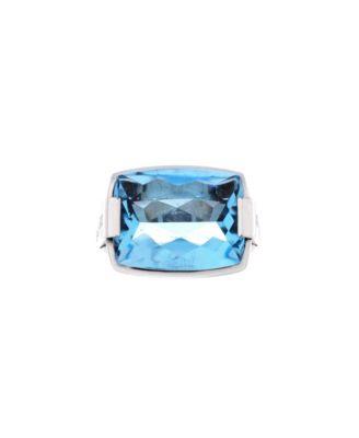 Metropolis Ring 18K White Gold and Blue Topaz by  BVLGARI