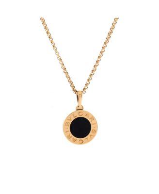 Pendant Necklace 18K Gold with Onyx 17.25" by  BVLGARI
