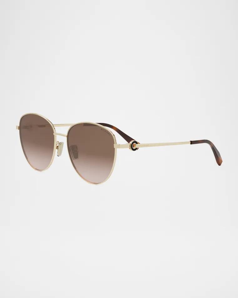 Round Metal & Nylon Sunglasses by BVLGARI