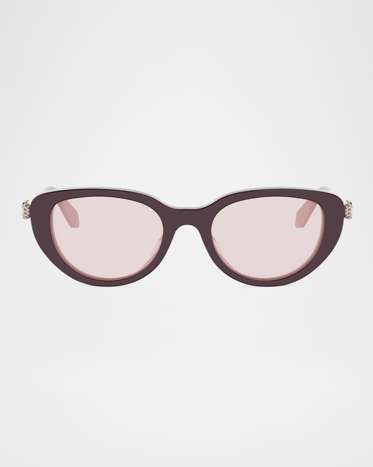 Serpenti Forever Acetate Oval Sunglasses by BVLGARI Serpenti Forever Acetate Oval Sunglasses by BVLGARI