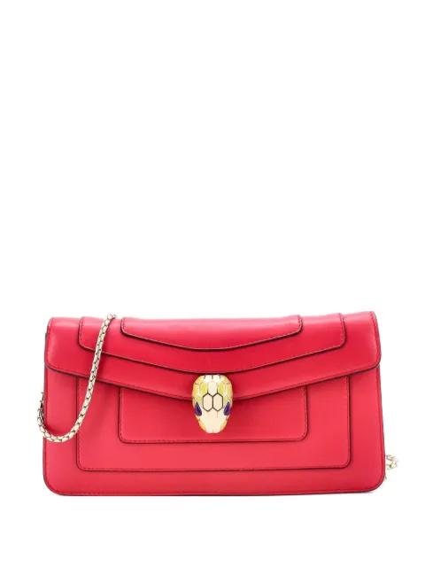 Serpenti Forever Chain Clutch Leather shoulder bag by BVLGARI 