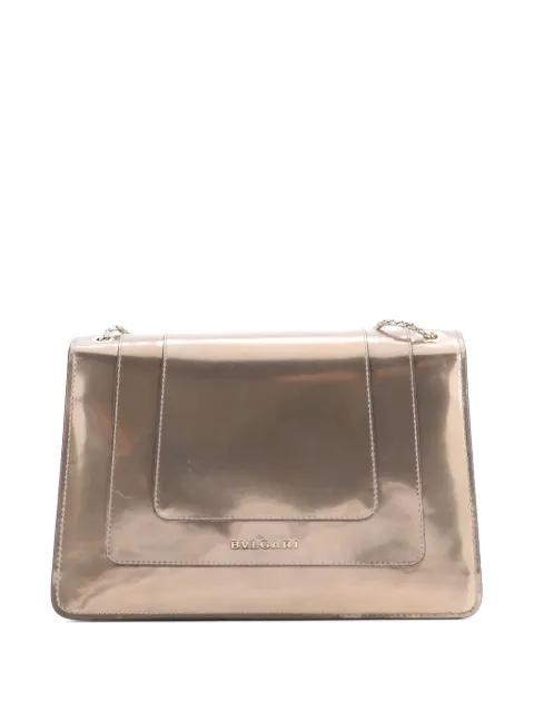 Serpenti Forever Metallic Leather Medium shoulder bag by BVLGARI 