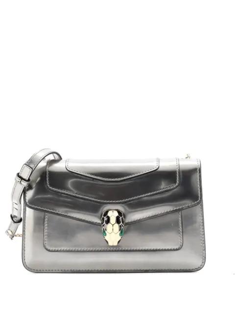 Serpenti Forever Metallic Leather Small shoulder bag by BVLGARI 
