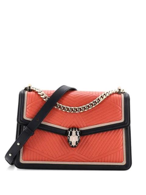 Serpenti Forever Shoulder Bag Quilted Leather Small crossbody bag by BVLGARI 