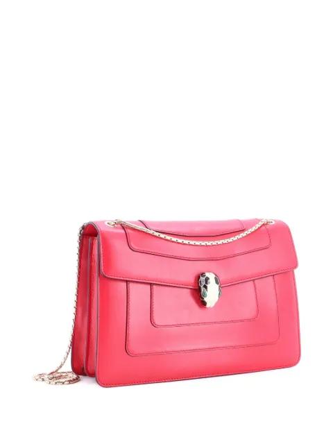 Serpenti Forever Square Leather Large shoulder bag by BVLGARI 