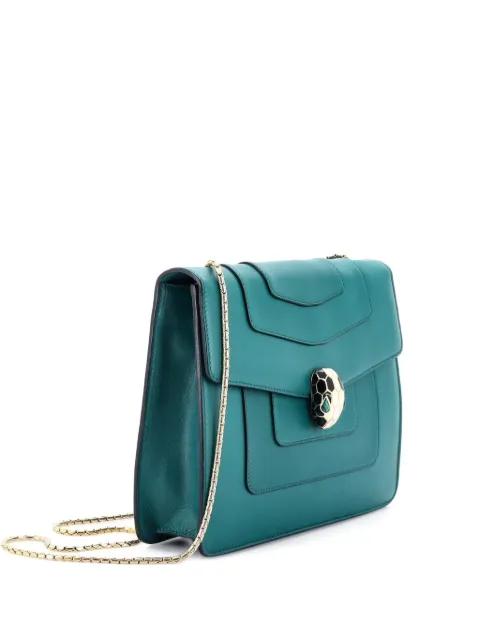 Serpenti Forever Square Leather Medium shoulder bag by BVLGARI 