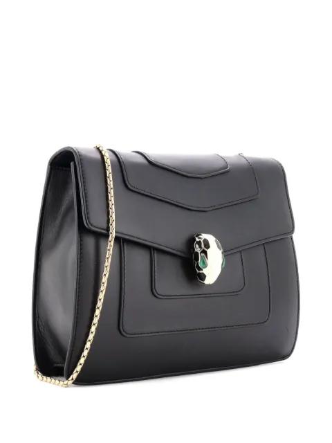 Serpenti Forever Square Leather Medium shoulder bag by BVLGARI 