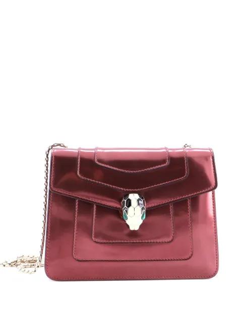 Serpenti Forever Square Metallic Leather Small shoulder bag by BVLGARI 