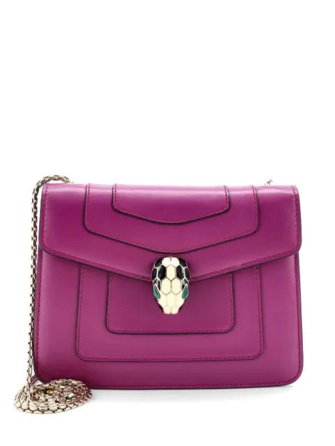 Serpenti Forever Square Shoulder Bag Leather Small crossbody bag by BVLGARI 