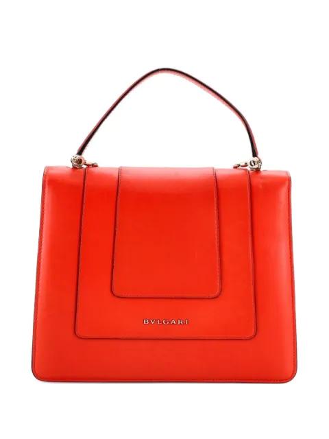 Serpenti Forever Top Handle Bag Leather Medium satchel by BVLGARI 