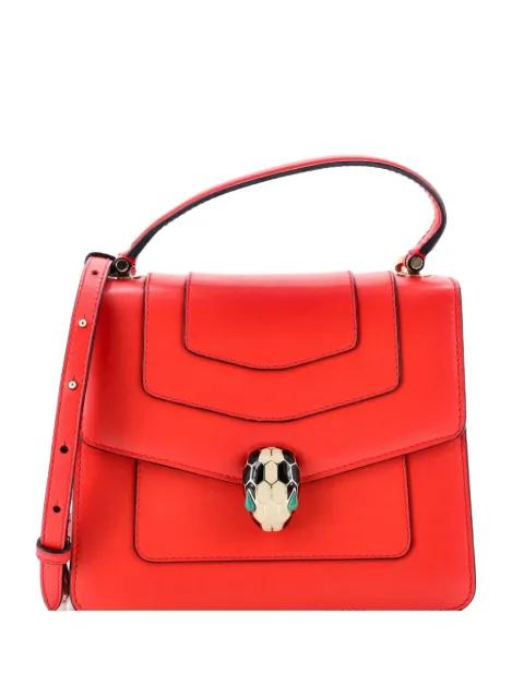 Serpenti Forever Top Handle Bag Leather Small satchel by BVLGARI 