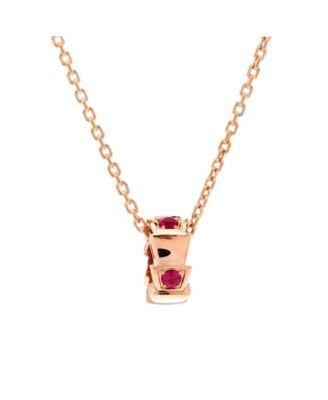 Serpenti Viper Pendant Necklace 18K Rose Gold with Rubies by  BVLGARI