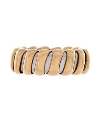 Wide Tubogas Band Ring 18K Gold and Stainless Steel by  BVLGARI
