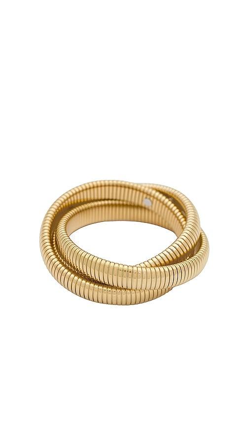 By Adina Eden Chunky Triple Intertwined Snake Bracelet in Metallic Gold by BY ADINA EDEN