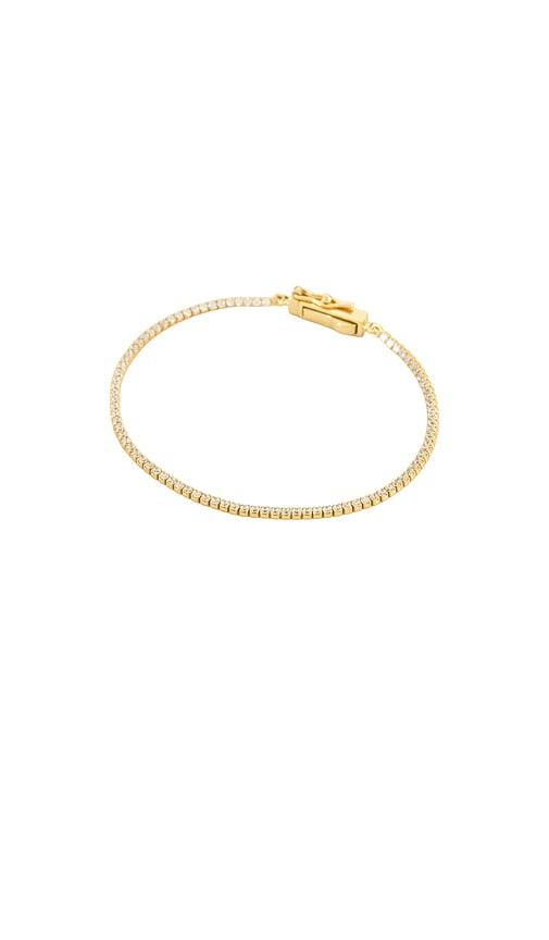 By Adina Eden Classic Thin Tennis Bracelet in Metallic Gold by BY ADINA EDEN By Adina Eden Classic Thin Tennis Bracelet in Metallic Gold by BY ADINA EDEN