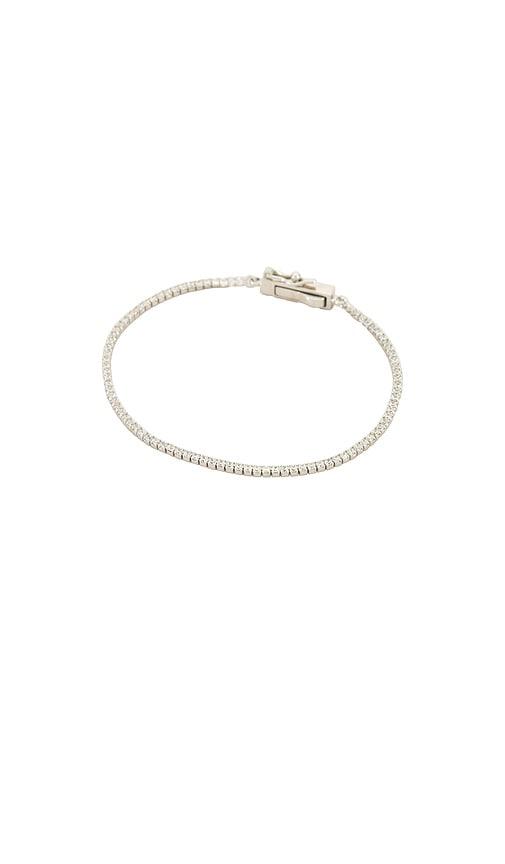 By Adina Eden Classic Thin Tennis Bracelet in Metallic Silver by BY ADINA EDEN By Adina Eden Classic Thin Tennis Bracelet in Metallic Silver by BY ADINA EDEN