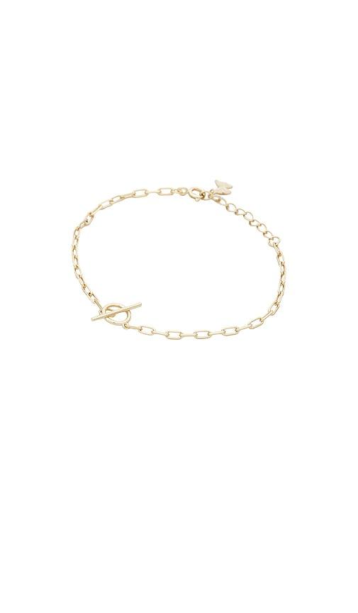 By Adina Eden Textured Toggle Chain Bracelet in Metallic Gold by BY ADINA EDEN