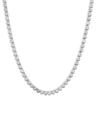 Cubic Zirconia Bezel Tennis Necklace by BY ADINA EDEN