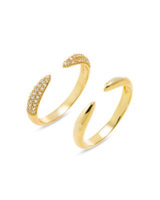 Pavé X Solid Double Claw Ring by BY ADINA EDEN Pavé X Solid Double Claw Ring by BY ADINA EDEN