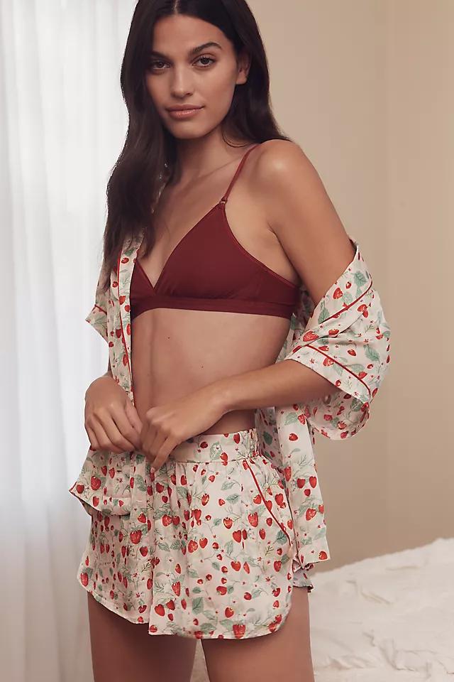 By Anthropologie Silky Patterned Pajama Shorts by BY ANTHROPOLOGIE