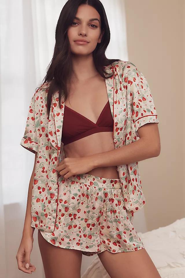 By Anthropologie Silky Patterned Pajama Top by BY ANTHROPOLOGIE