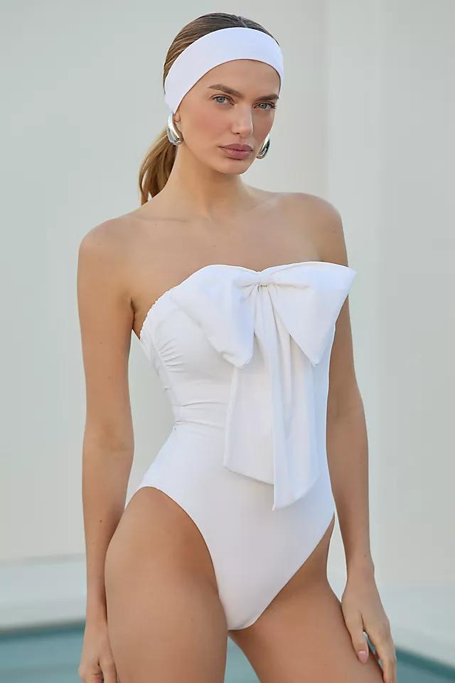 By Anthropologie Suzanna Strapless Bow One-Piece Swimsuit by BY ANTHROPOLOGIE