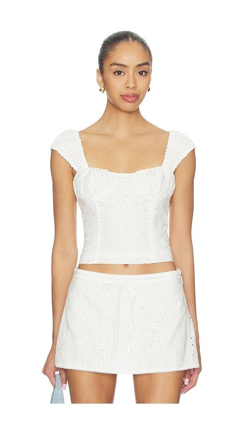 BY.DYLN Aisha Top in White by BY.DYLN