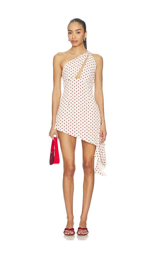 BY.DYLN Elina Mini Dress in Neutral,Red by BY.DYLN