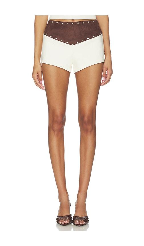 BY.DYLN Elio Micro Short in Ivory,Brown by BY.DYLN