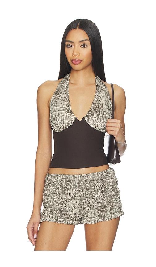 BY.DYLN Harmony Top in Chocolate,Grey by BY.DYLN