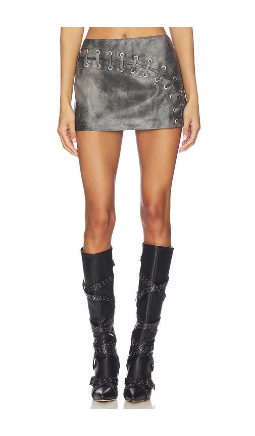 BY.DYLN Karlita Micro Skirt in Charcoal by BY.DYLN