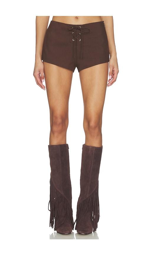 BY.DYLN Mila Micro Short in Chocolate by BY.DYLN