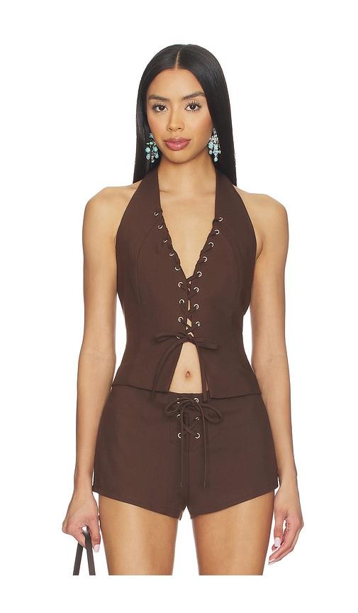 BY.DYLN Mila Top in Chocolate by BY.DYLN