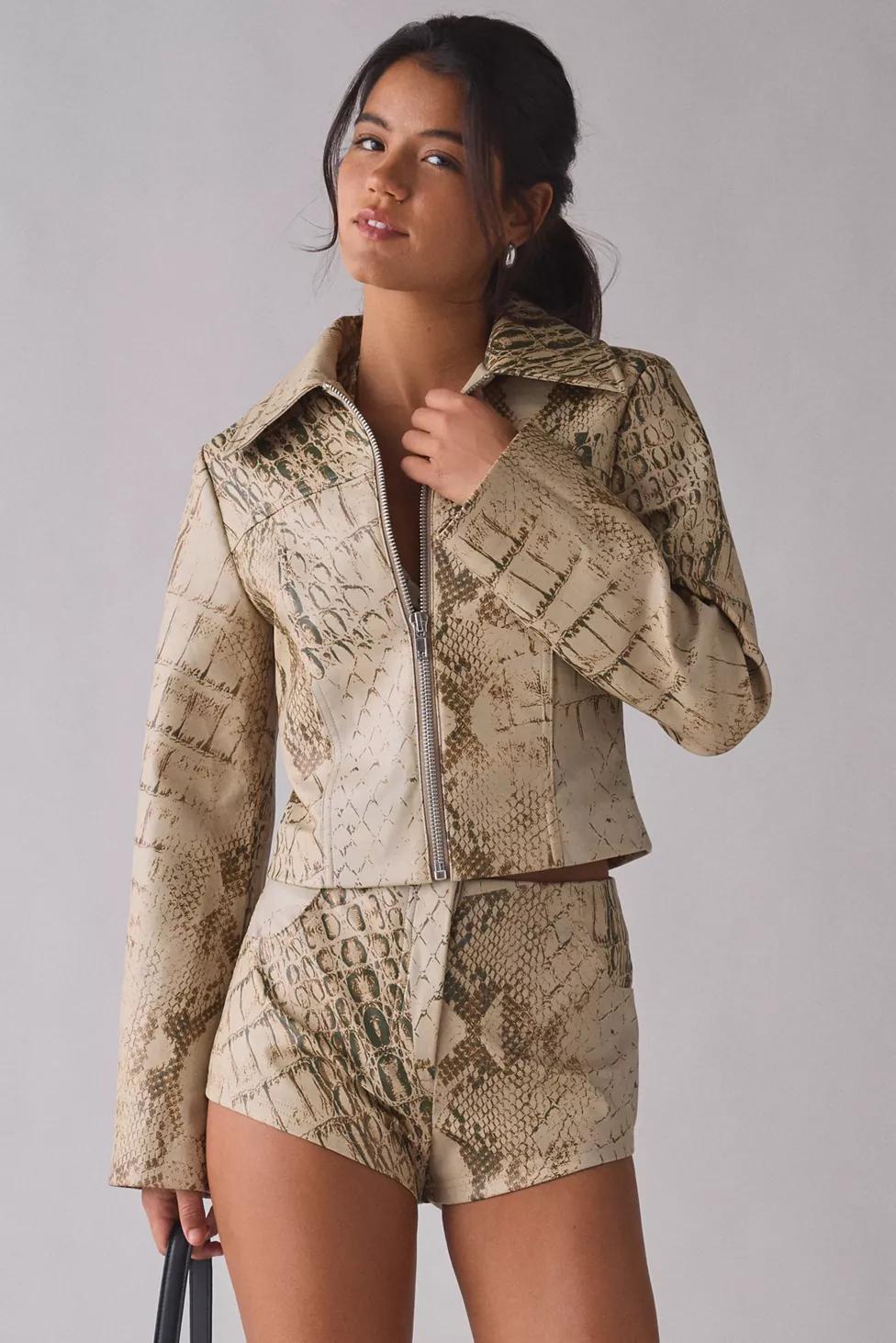by.DYLN Gisella Snakeskin Faux Leather Jacket by BY.DYLN