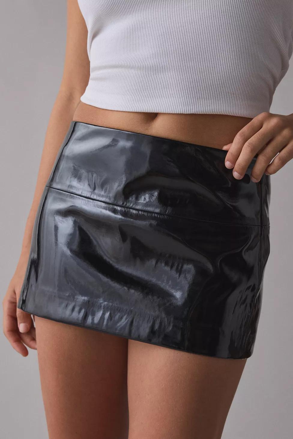 by.DYLN Lenni Coated Faux Leather Micro Mini Skirt by BY.DYLN