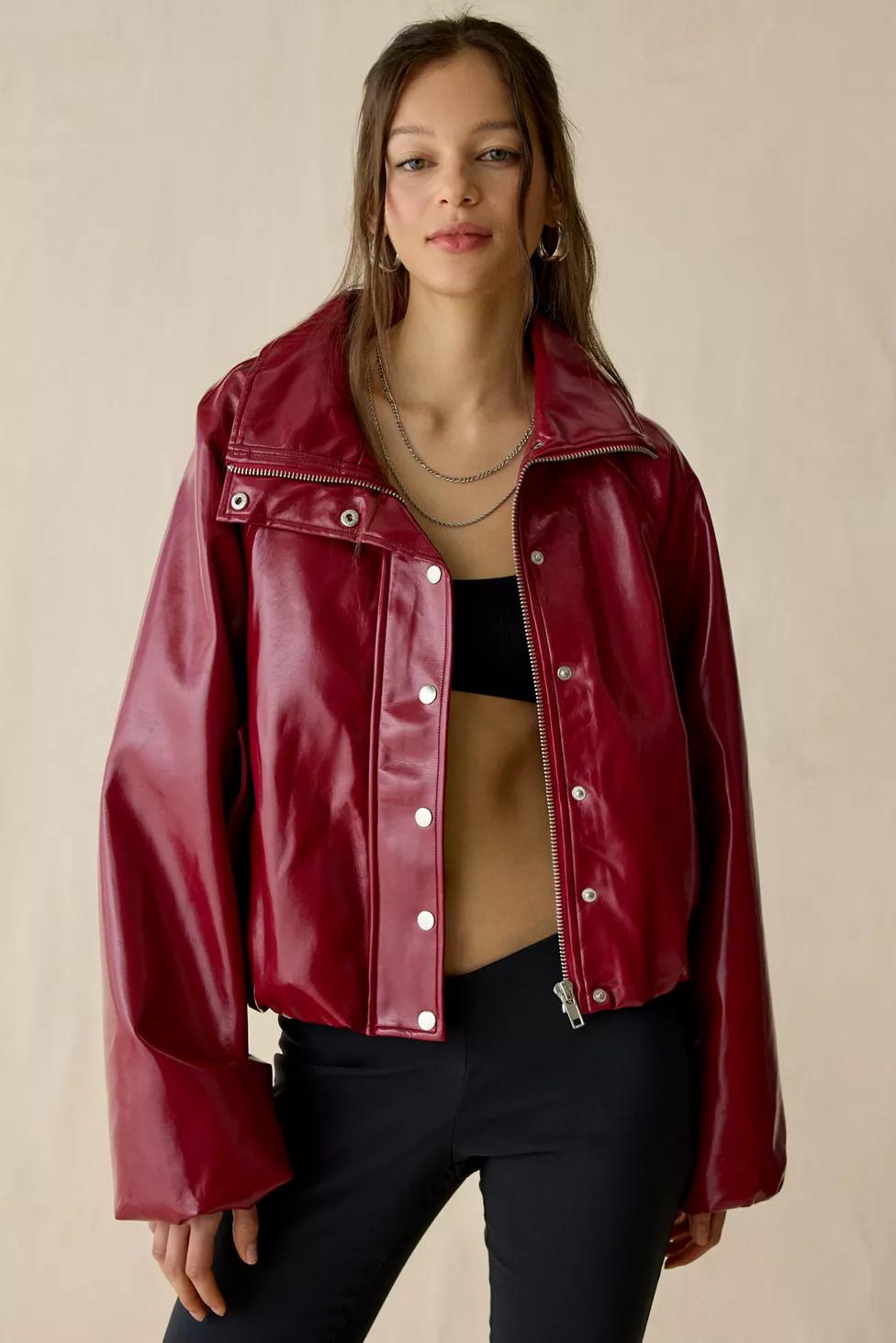 by.DYLN Selena Red Faux Leather Jacket by BY.DYLN