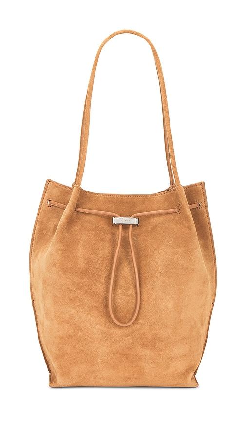 BY FAR Kayla Suede Shoulder Bag in Tan by BY FAR