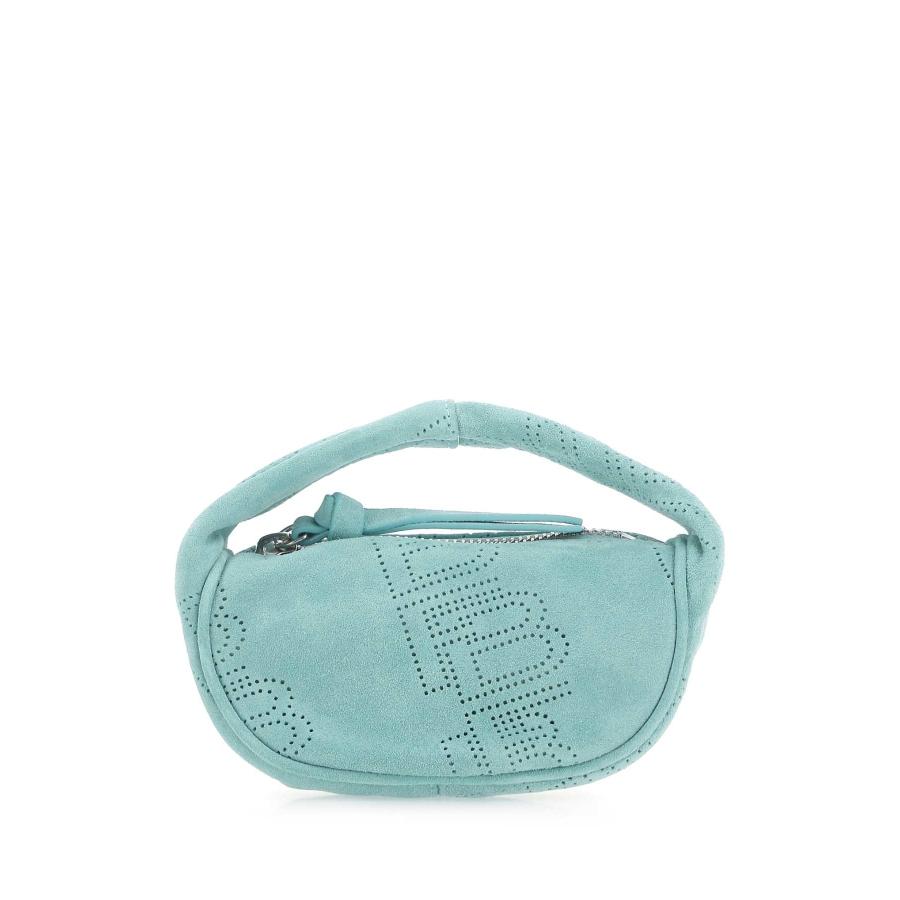 BY FAR Sea Green Suede Micro Cush Handbag by BY FAR